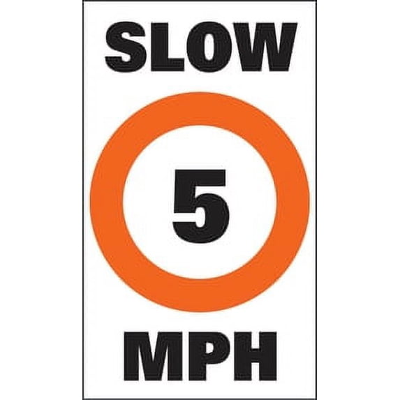 TaylorMade 46180 Sur-Mark Marker Buoy Label Slow 5 MPH Orange & White, 13" x 24"
