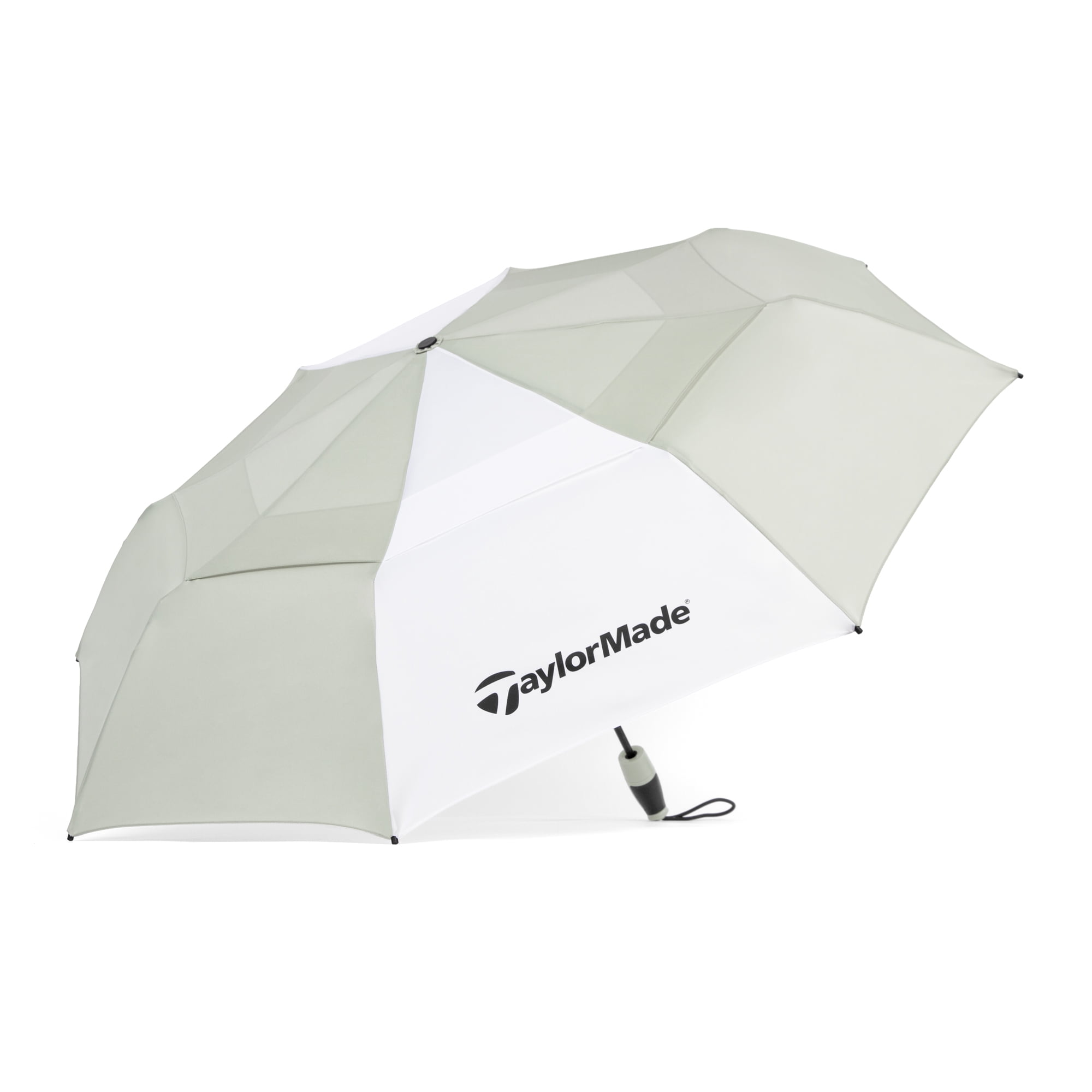 TaylorMade Vortexvent Compact Golf Umbrella, 47-inch, Sage Green/White