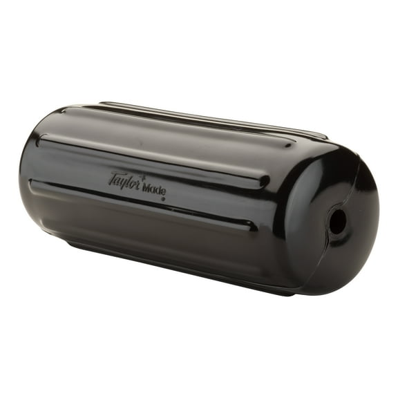Taylor Made Big B Inflatable Boat Fender, Black Onyx (12" x 34") End-to-End Line Passage Fits 5/8" Rope, Hangs Horizontally or Vertically, Ribbed Technology, Needle Valve, Marine-Grade Vinyl - 71034