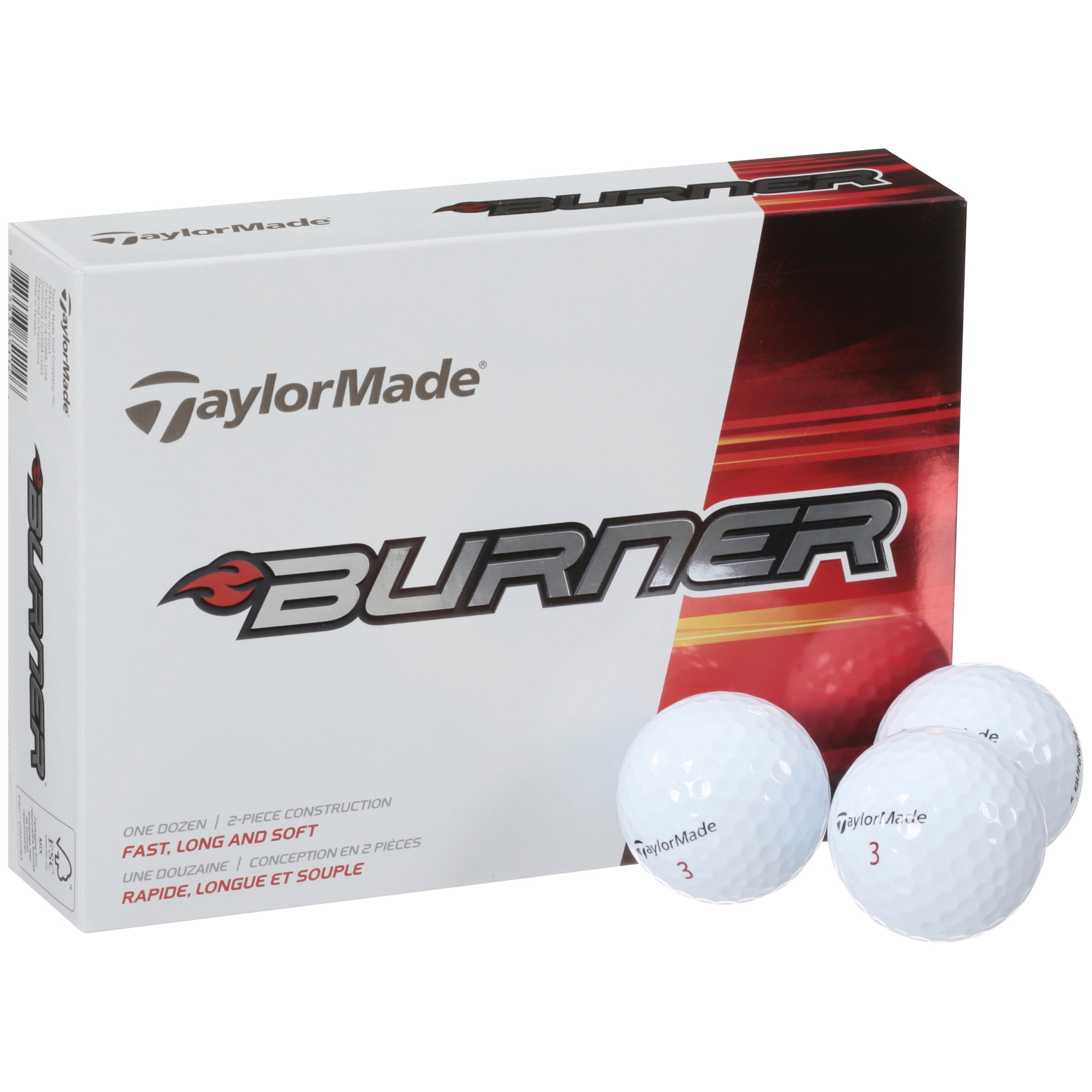 TaylorMade Burner Golf Balls, 12 Pack