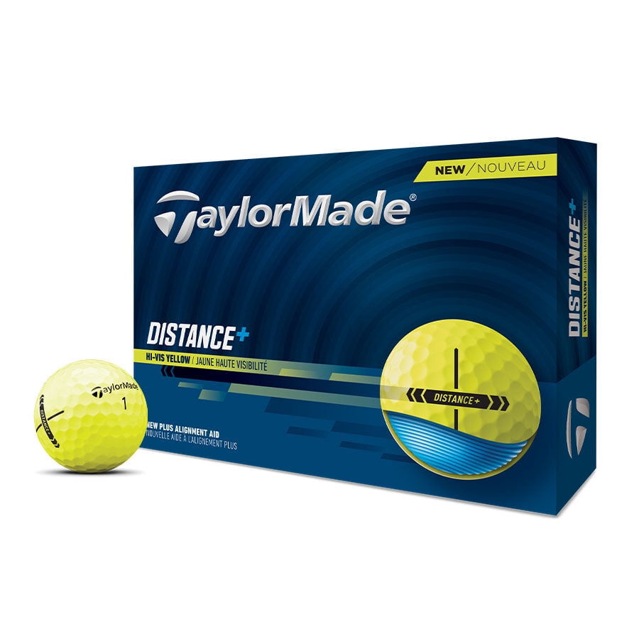 TaylorMade Distance Plus Golf Balls 12pk, Yellow