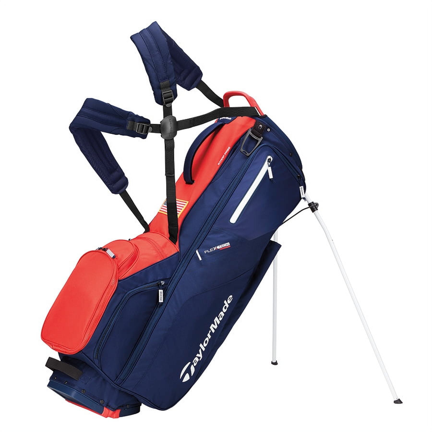 TaylorMade FlexTech スタンドバッグ ネイビー/レッド Taylor Made Professional Stand Bag Navy/Red Men's Caddy Ba