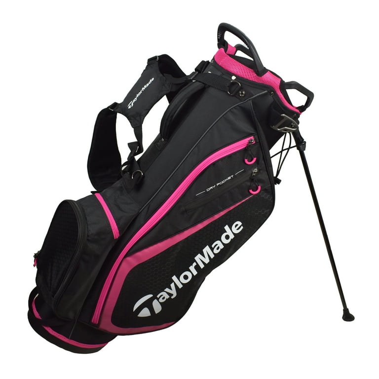 TaylorMade ゴルフバッグ 黒とピンク TaylorMade Golf Ladies Select Plus Stand Bag, Lightweight, 7-Way