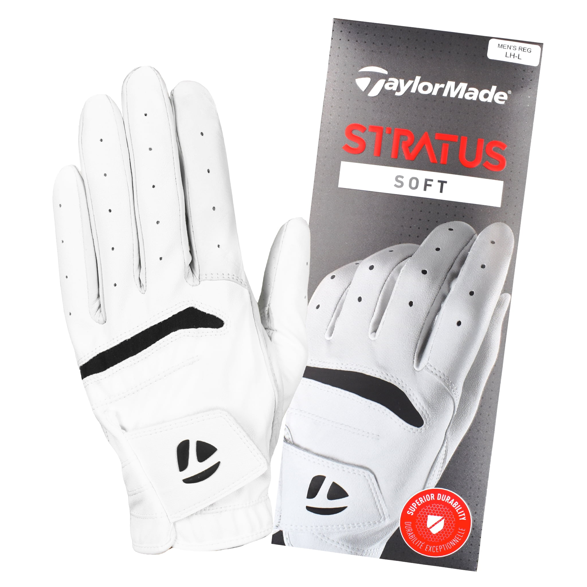 TaylorMade Stratus Tech Lot de 2 gants de cadet de golf (blanc, taille XL), blanc (taille XL, portés à la main gauche