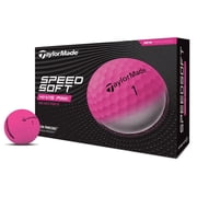 TaylorMade SpeedSoft Golf Balls 1Dozen Soft Feel, High Visibilty Pink -