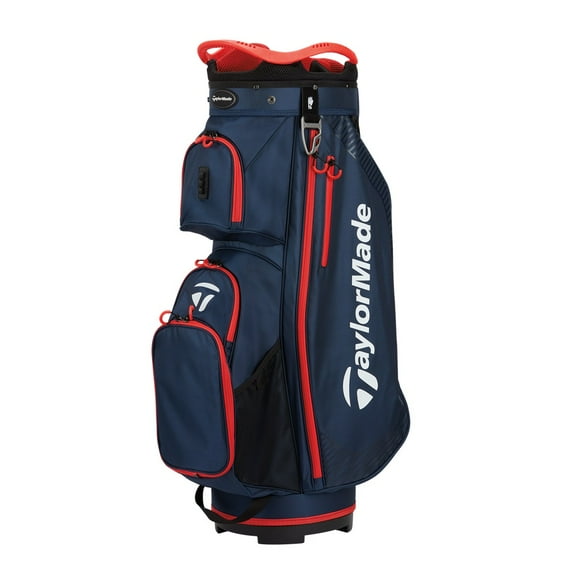 TaylorMade Pro 2023 Golf Club Bag, 14-Way Divided Top, Navy Red, 8 Pockets