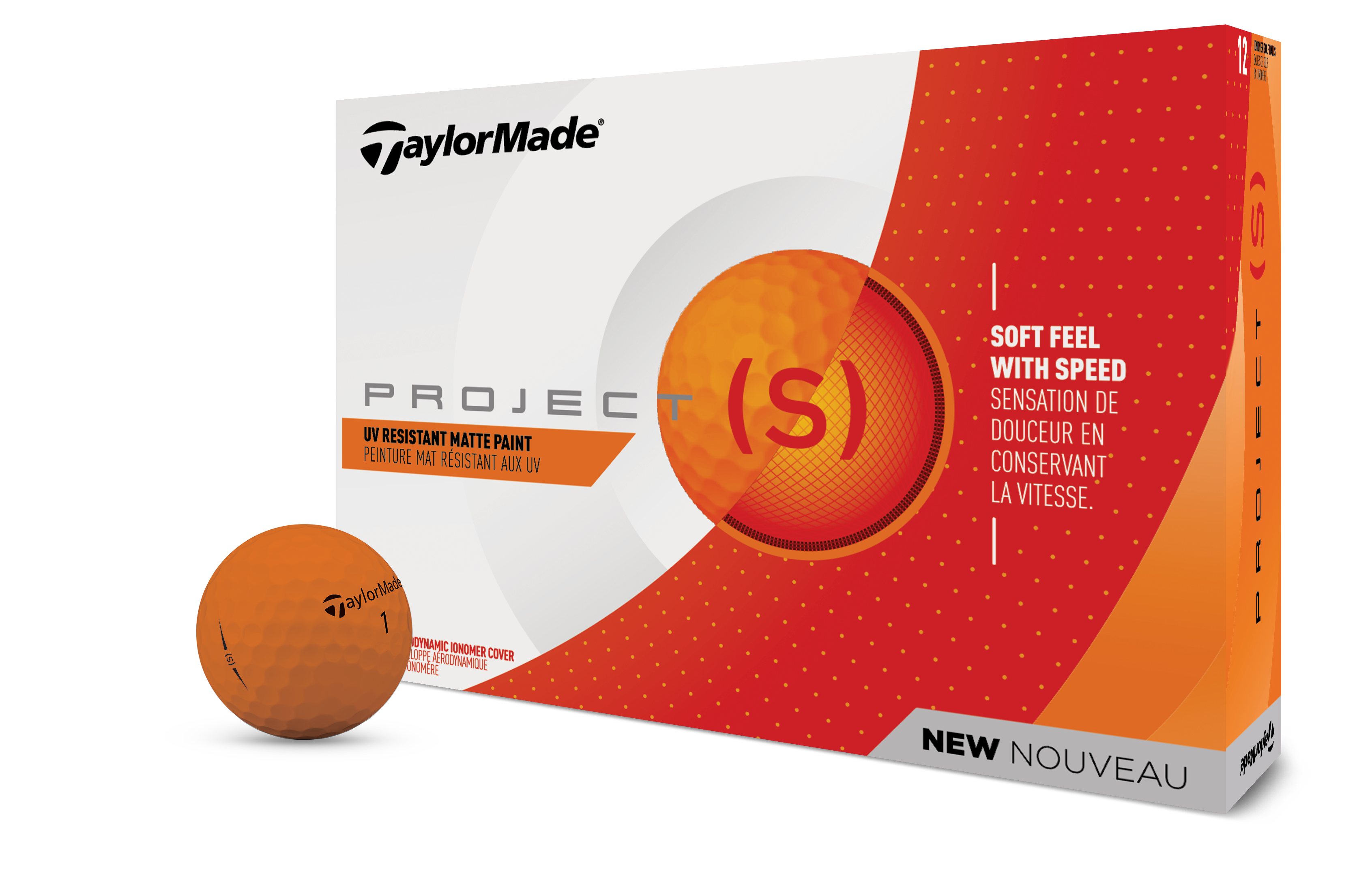 TaylorMade Project (s) Golf Balls, Matte Orange, 12 Pack - image 1 of 4