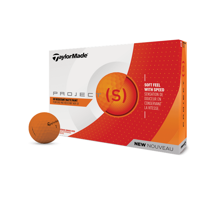 TaylorMade Project (s) Golf Balls, Matte Orange, 12 Pack