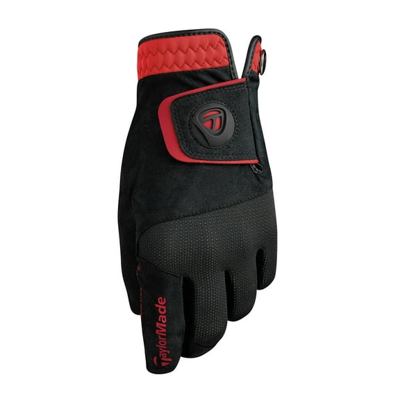 TaylorMade Rain Control Golf Gloves (Black/Red), Cadet Small