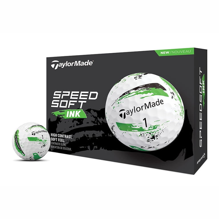 TaylorMade, SpeedSoft Ink Golf Balls, 12pk, Green, High-Visibility