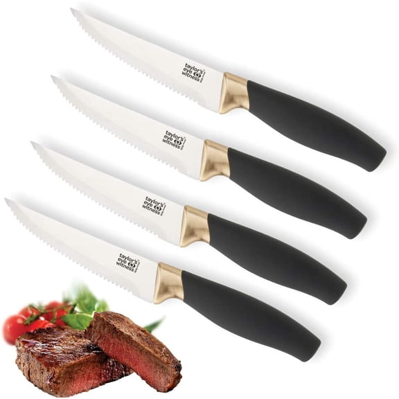 Taylors Eye Witness Knife Steak Set of 4 Brooklyn Brass