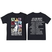 TAIAOJING Taylors T-shirts Swifts Shirts For Teen Kids Girls Child Short Sleeve Prints T Shirt Trendy Girls Fans Gift Tops 3-4 Years