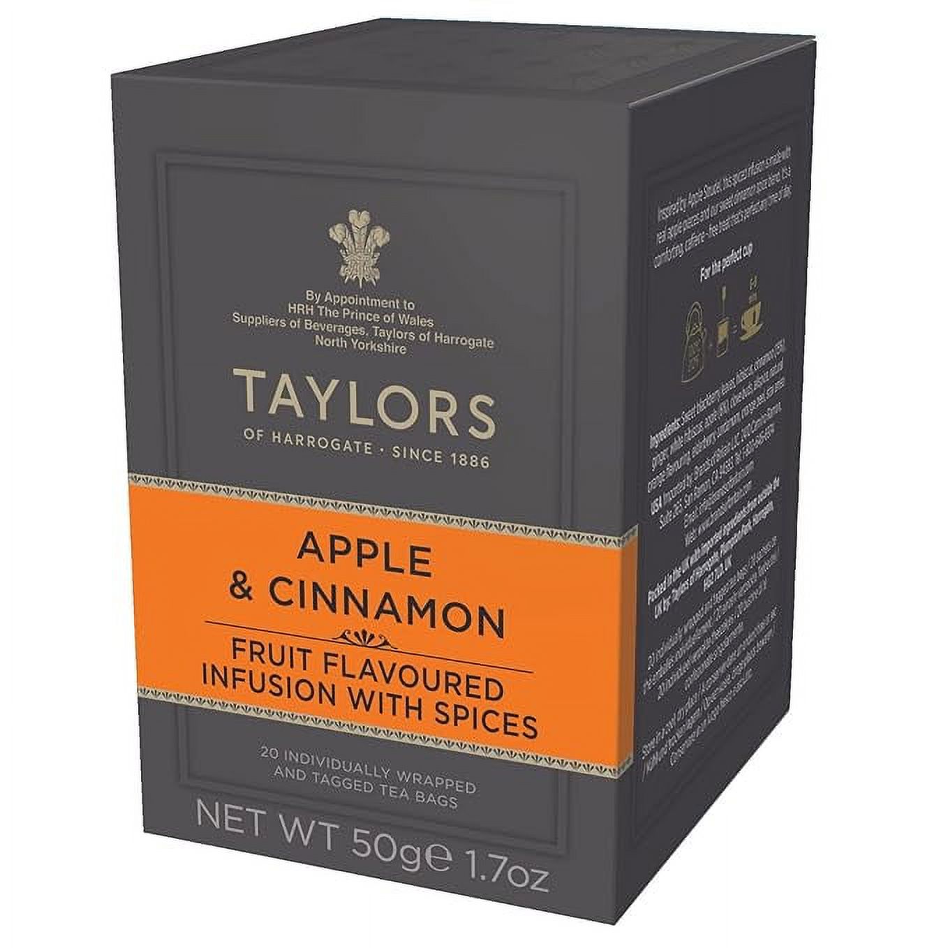 Taylors of Harrogate Apple & Cinnamon Herbal Tea, 20 Count (Pack of 1
