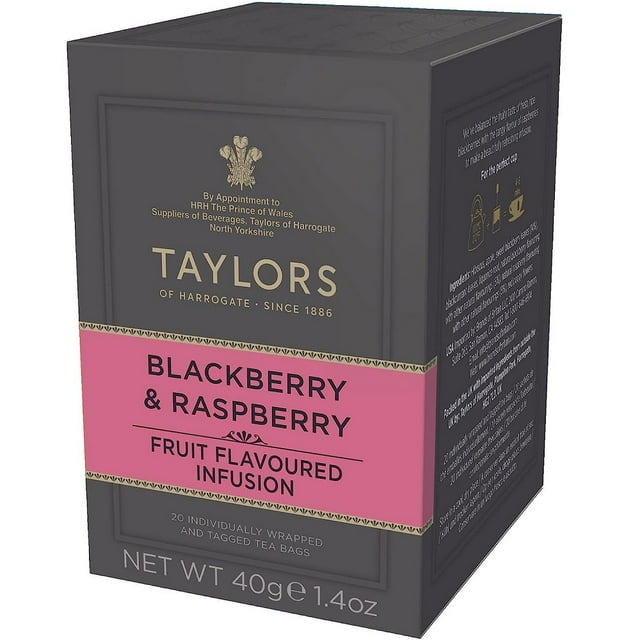 Taylors of Harrogate Blackberry & Raspberry Herbal Infusion Tea, 20
