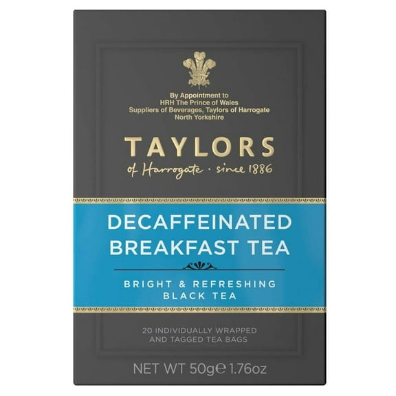 Taylors of Harrogate Decaffeinated Breakfast Black Tea - 20 Teabags (Pack of 6)