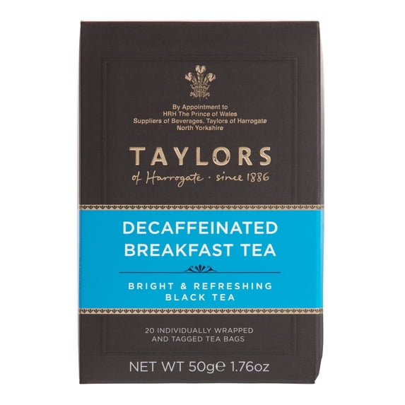 Taylors of Harrogate Decaffeinated Breakfast Tea 1.76 oz. Pack of 2