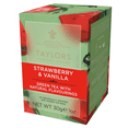 thumbnail image 1 of Taylors of Harrogate Strawberry & Vanilla, Green Tea, Individually Wrapped Bags, 20 Count (Pack of 1), Smooth, Juicy & Sweet, Caffeinated, Enjoy Hot or Iced, 20 Teabags, 1 of 5