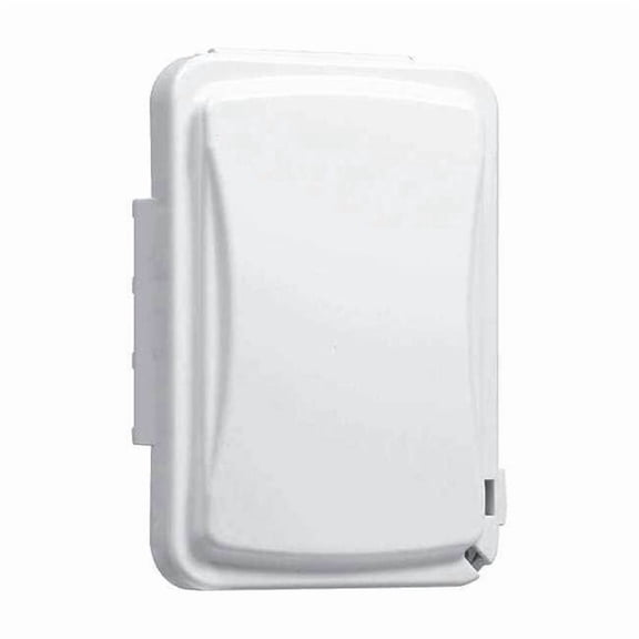 TayMac MM110W Weatherproof Single Outlet Outdoor Receptacle Cover, 5/8 Inches Deep, White