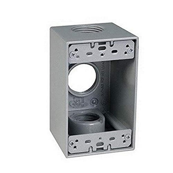 TayMac SB3100S Weatherproof Box 1 Gang 3 1 Inch Outlets Gray
