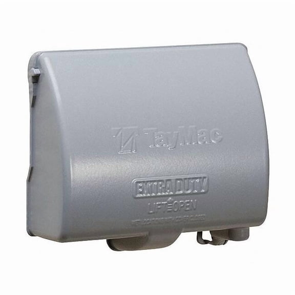 Hubbell-Bell MX4380S Weatherproof Metallic Low Profile While-In-Use Device cover with 8-in-1 Configurations and Single Gang, Horizontal, Gray