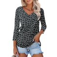 Taymeis 3/4 Length Sleeve Womens Tops Plus Size V Neck Women's T Shirts