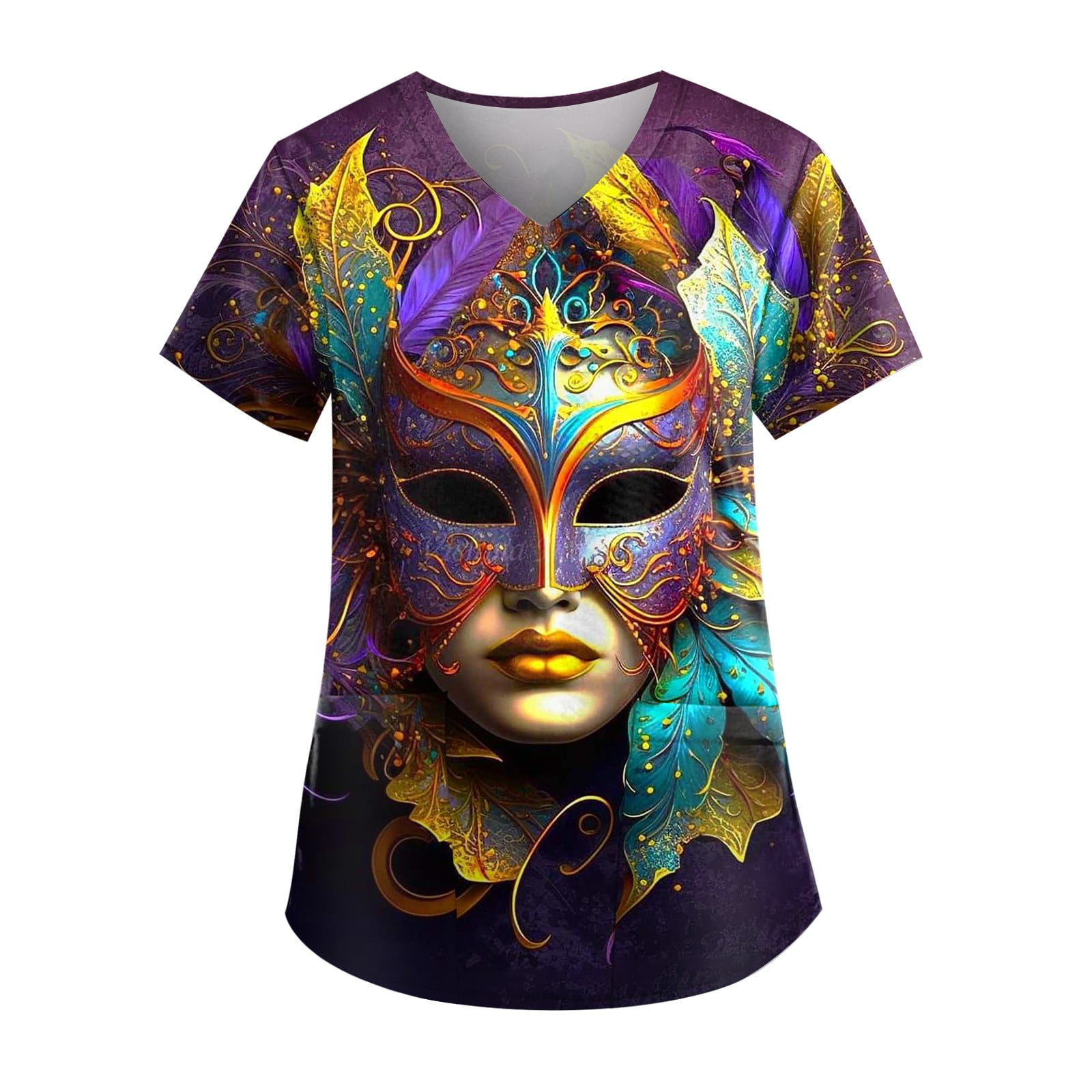 v neck mardi gras shirt