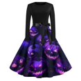 Taymeis Womens Halloween Dress Long Sleeve 1950s Vintage Dress Hepburn