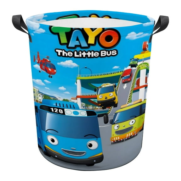 Tayo the Little Bus Laundry Basket Laundry Hamper Storage Basket Organizer Hamper Storage Bins for Clothes Toys Box Nursery Hamper Gift Basket with Handles 13.4 x 16.5 inches