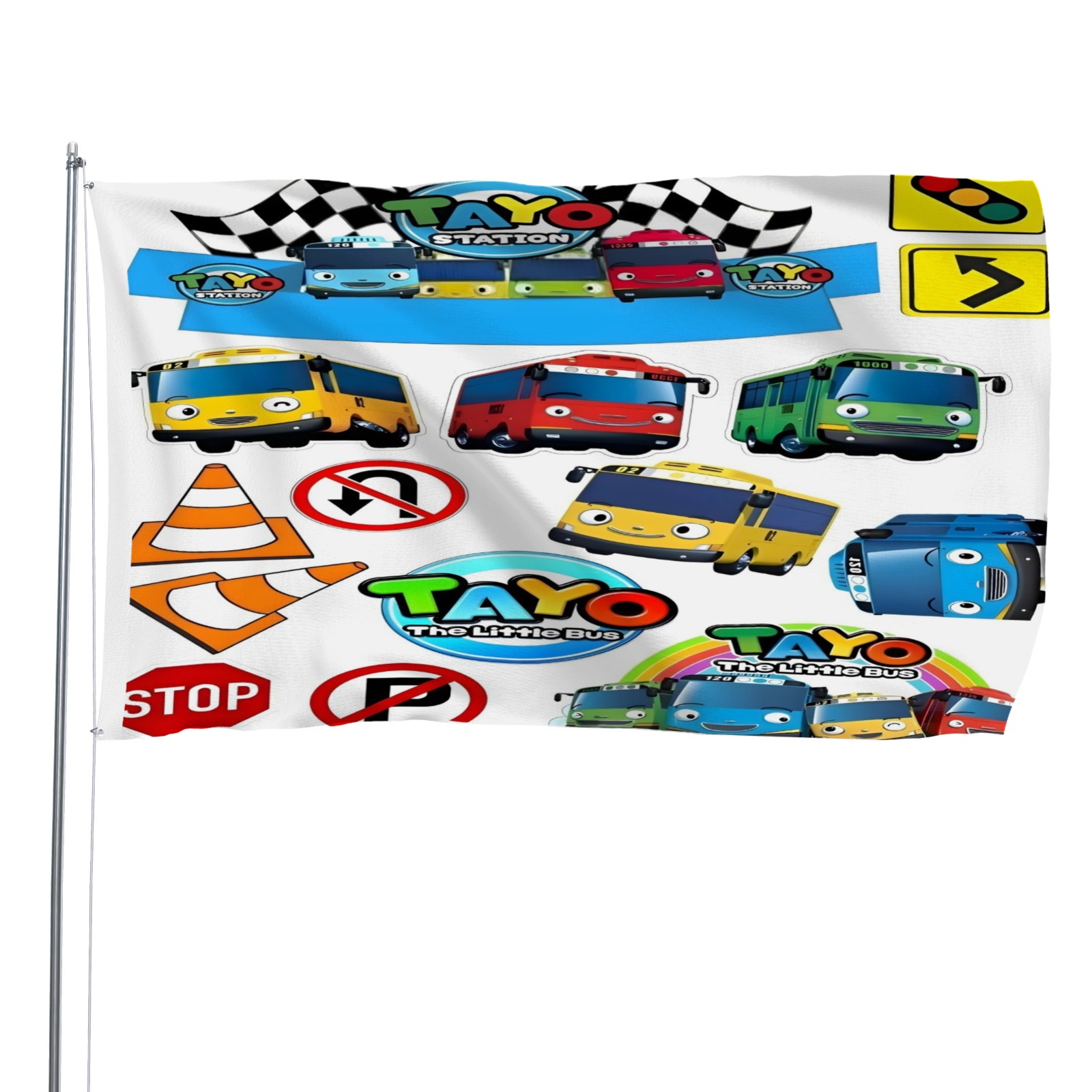 Tayo Pattern Tayo Little Bus Pattern Flag Decoration - Walmart.com