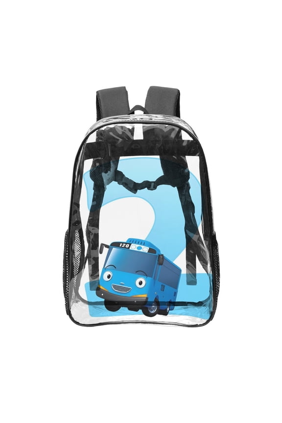 Tayo Little Bus Pattern Transparent Backpack Lightweight And fashionable Showcasing Personality And Leading The Trend