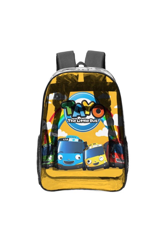 Tayo Little Bus Pattern Transparent Backpack Lightweight And fashionable Showcasing Personality And Leading The Trend