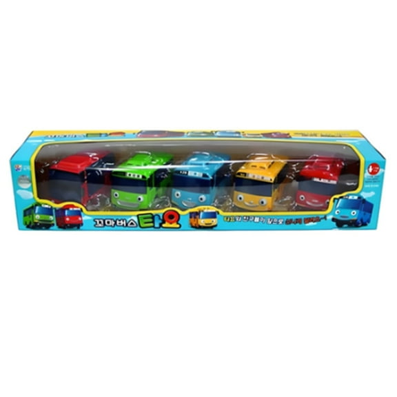 Tayo Mini Bus 5-Piece Vehicle Toy Set Rani, Gani, Lani, Rogi, Tayo Diecast Cars