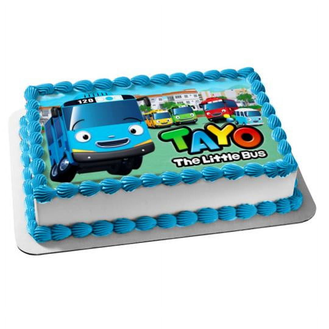 Tayo The Little Bus 2 Birthday Personalized Edible Frosting Image 1/4