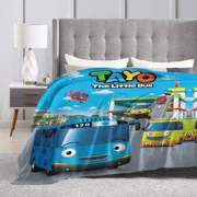 Tayo The Little Bus Super Soft Comedy Movie Cartoon Picnic Autumn Funny Sofa Flannel Blanket