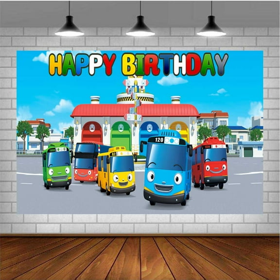 Tayo the Little Bus Banner Poster Wall Decor Birthday Backdrop Background Party Supplies Taspestry