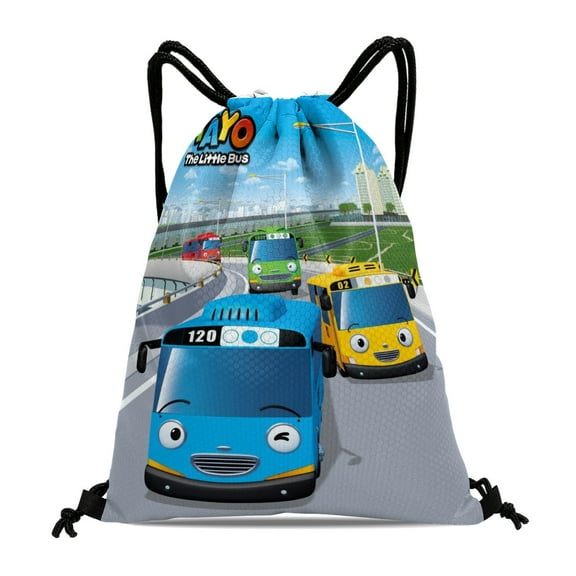 Tayo the Little Bus Drawstring Backpack Bag Party Favors Goodies Merch Gym Waterproof Swimming Beach Fans