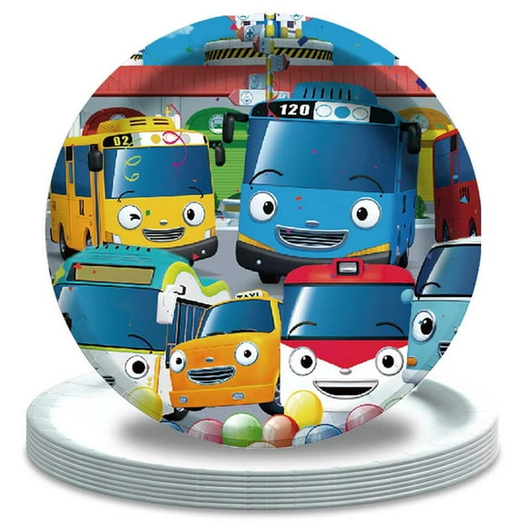 Tayo the Little Bus Party Decorations Tableware Plates Supplies Birthday Disposable Dinnerware