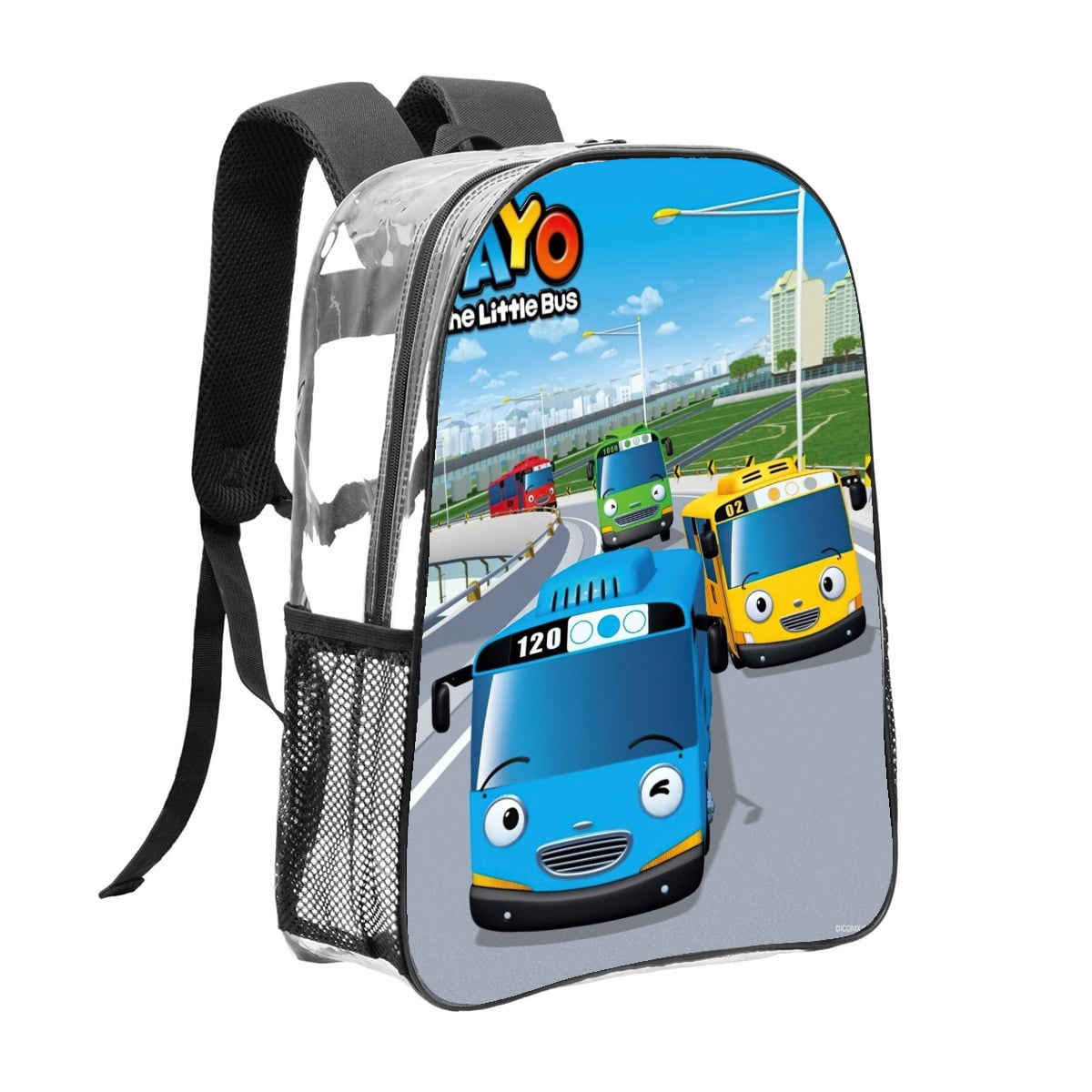 Tayo Pattern Tayo the Little Bus Pattern Transparent Backpack Lightweight And ...
