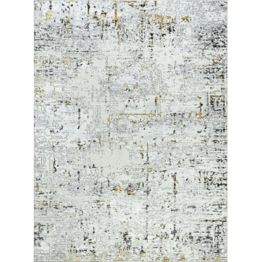 Tayse Antik Area Rug ANT2012 Contemporary Yellow Distressed Vintage 5' 3" x 7' 3" Rectangle
