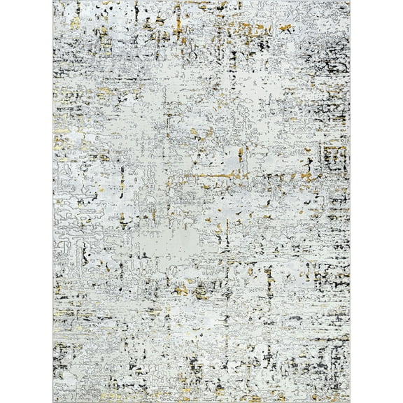 Tayse Antik Area Rug ANT2012 Contemporary Yellow Distressed Vintage 5' 3" x 7' 3" Rectangle
