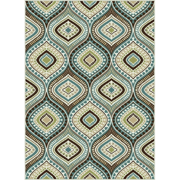 Tayse Area Rugs: Capri Rug: CPR1008 Blue: 5'3'' x 7'3'' Rectangle