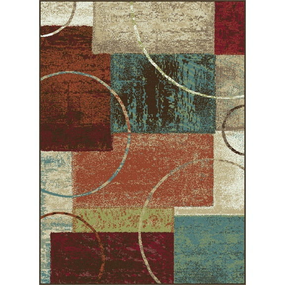 Tayse Area Rugs: Deco Rug: DCO1004 Multi: 5'3'' x 7'3'' Rectangle