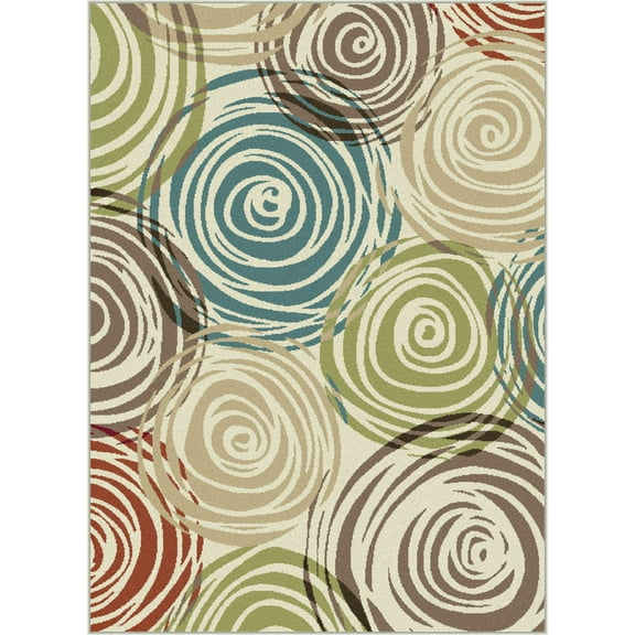 Tayse Area Rugs: Deco Rug: DCO1016 Ivory: 5'3'' x 7'3'' Rectangle