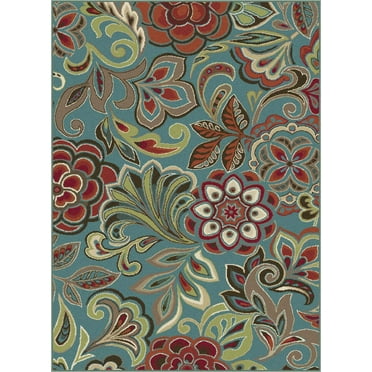 Tayse Area Rugs: Deco Rug: DCO1023 Blue: 5'3'' x 7'3'' Rectangle