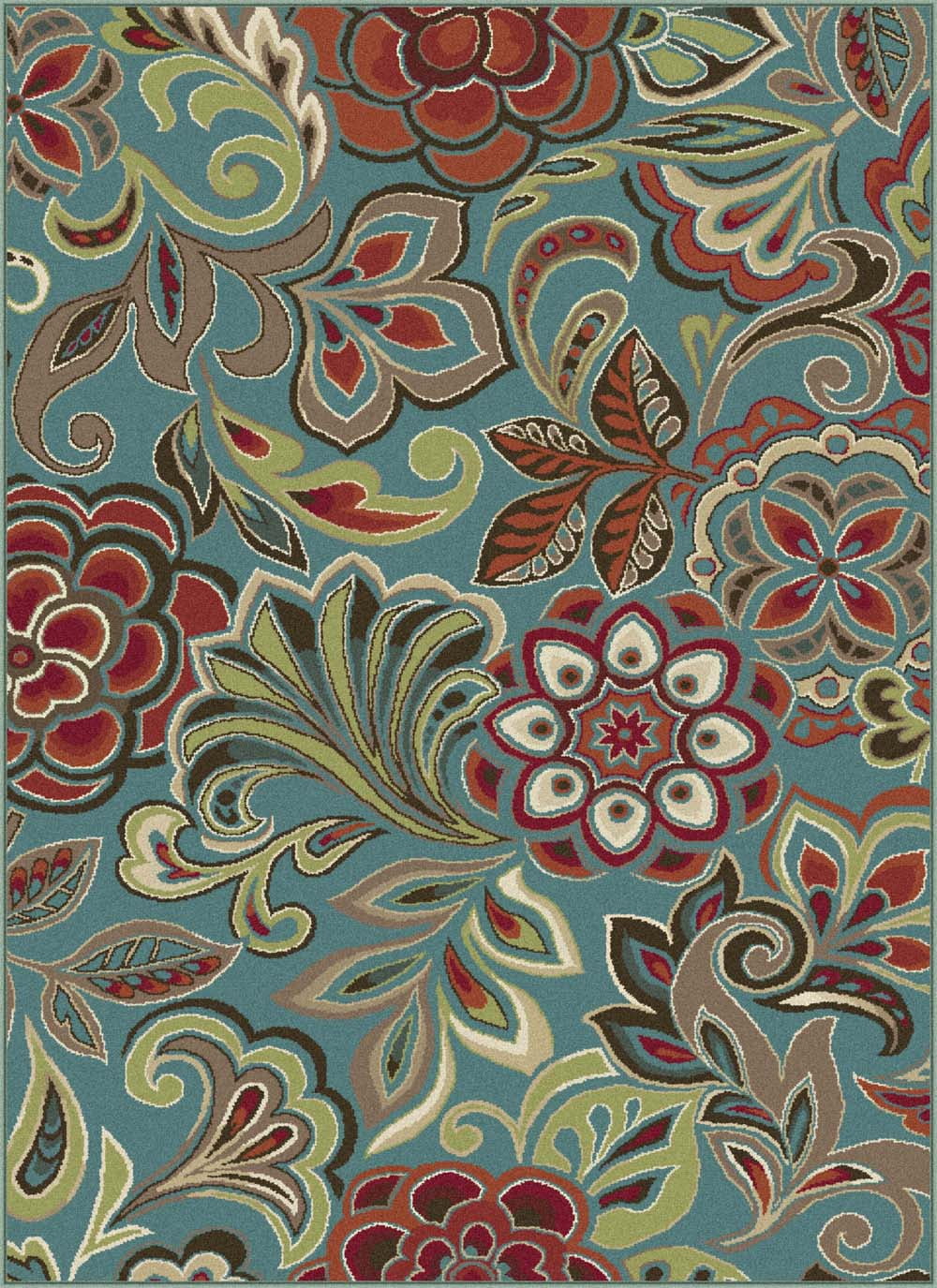 Deco Collection Seafoam Green 8' x 10' Easy Care Area Rug