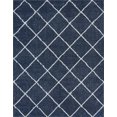 thumbnail image 1 of Tayse Atlanta Shag Shag Area Rug ATL1006 Shag Blue Grid Squares 3' 11'' x 5'3'' Rectangle, 1 of 1
