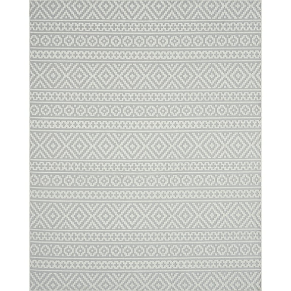 Tayse Breeze Area Rug BRZ1109 Contemporary Gray Outdoor Rows 5' 3" x 7' 3" Rectangle