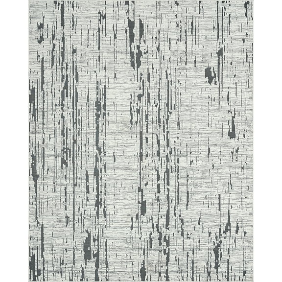 Tayse Breeze Area Rug BRZ1203 Contemporary Black Outdoor Banded 5' 3" x 7' 3" Rectangle