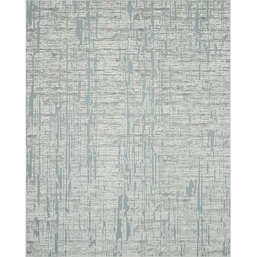 Tayse Breeze Area Rug BRZ1206 Contemporary Blue Distressed Outdoor 2' 2" x 7' 3" Rectangle