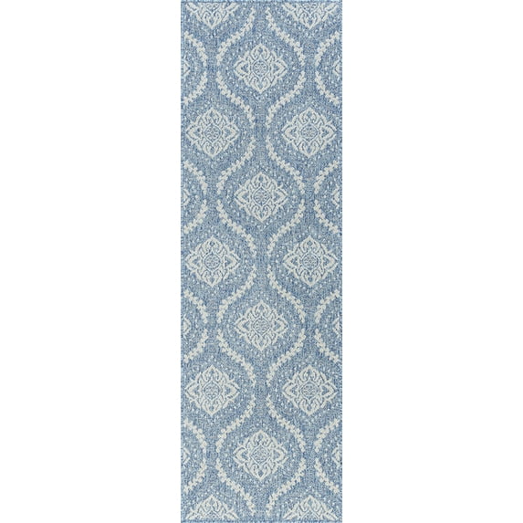 Tayse Denver Area Rug DEN1101 Transitional Blue Half-Brick Angled 2' 2" x 7' 3" Rectangle